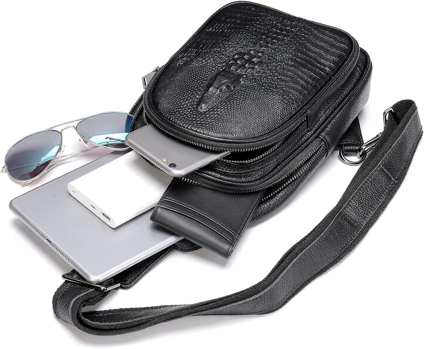 FR Fashion Co. Full-Grain Leather Crocodile Bag