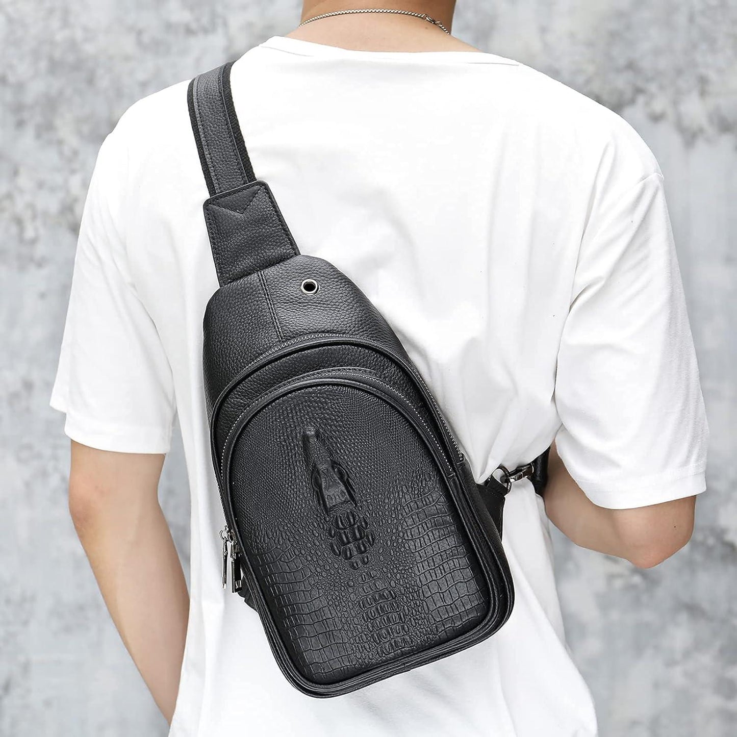FR Fashion Co. Full-Grain Leather Crocodile Bag