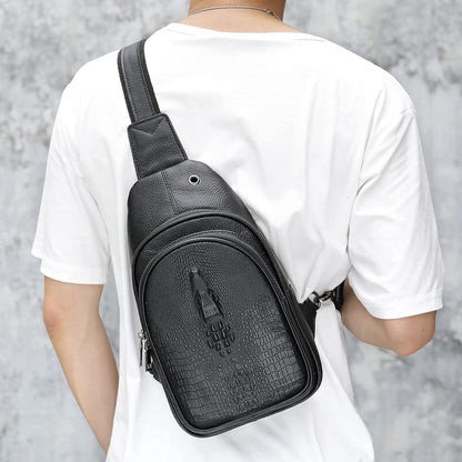 FR Fashion Co. Full-Grain Leather Crocodile Bag