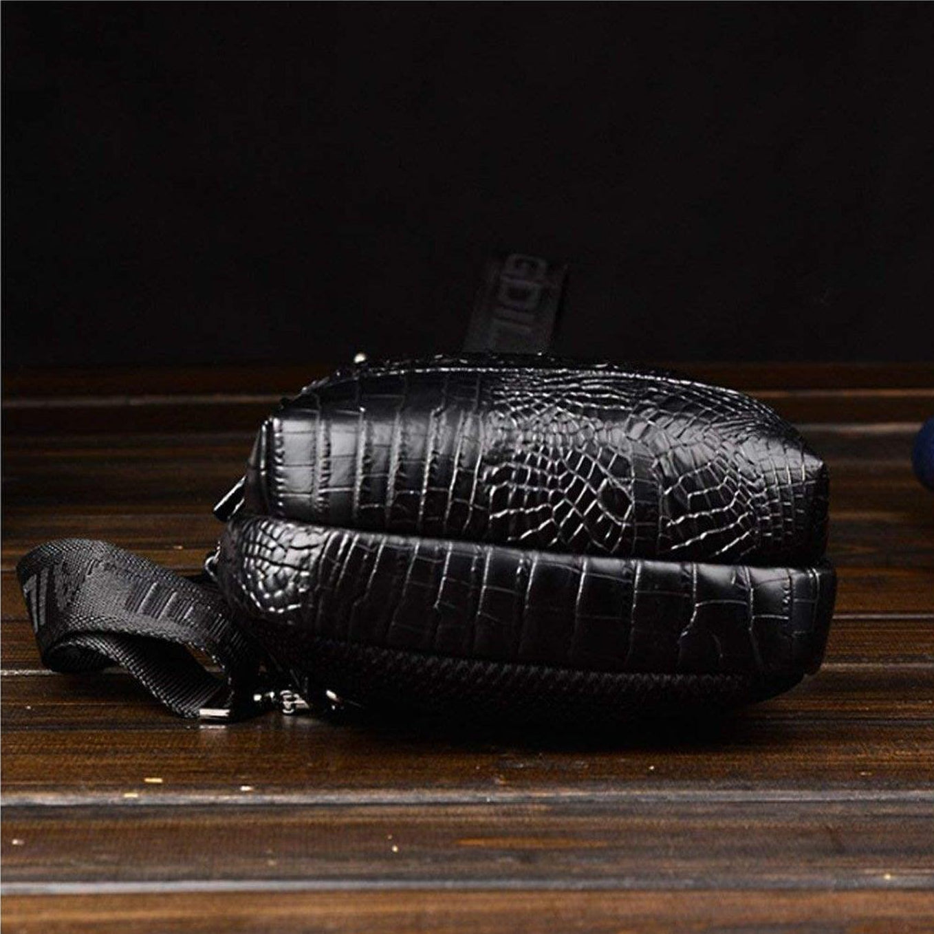 FR Fashion Co. Croc Design Leather Sling Bag