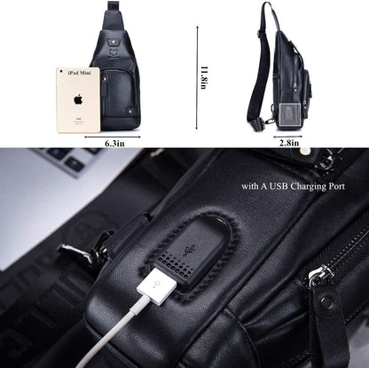 FR Fashion Co. Classic Urban Leather Sling Bag