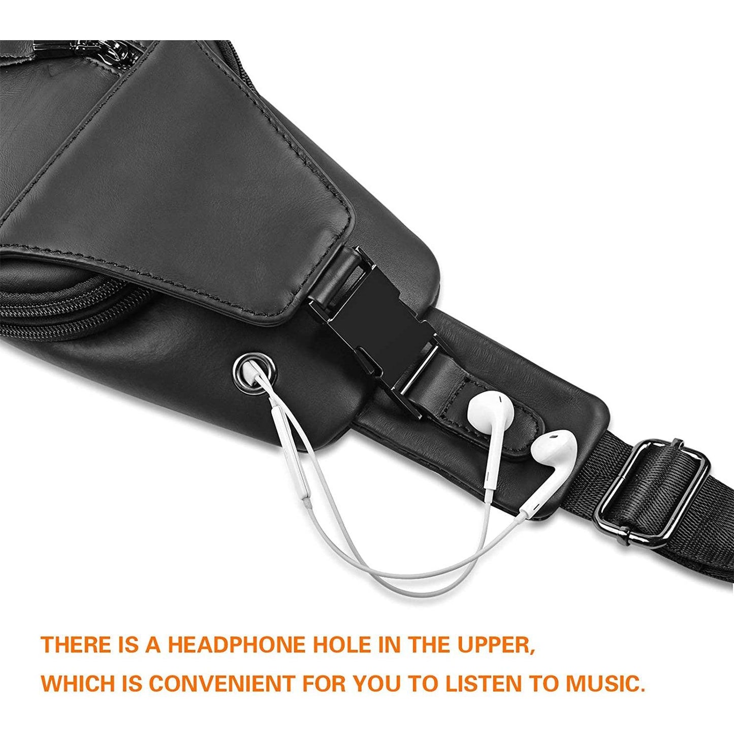 FR Fashion Co. Men's Executive Genuine Leather Sling Bag