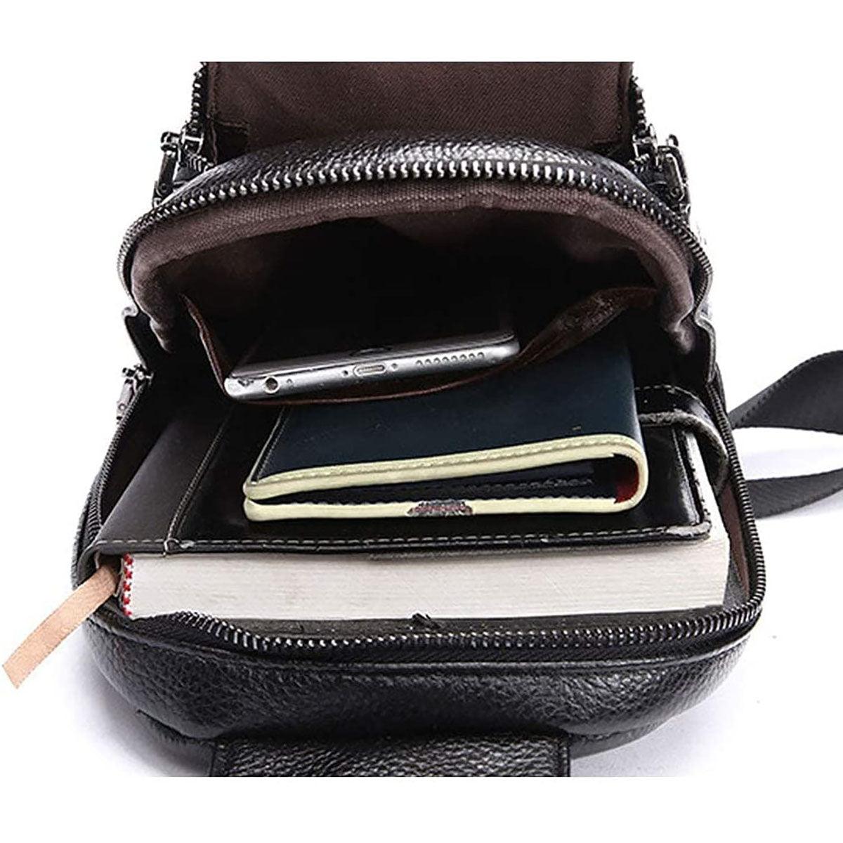 FR Fashion Co. Crocodile Pattern Genuine Leather Sling Bag