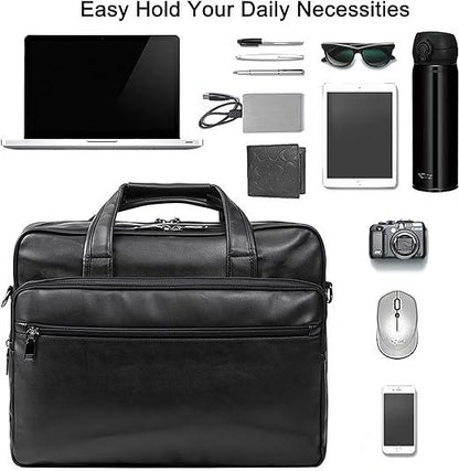 FR Fashion Co. 15" Mens Leather Laptop Messenger Bag