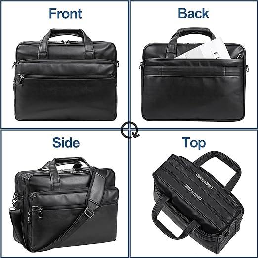 FR Fashion Co. 15" Mens Leather Laptop Messenger Bag