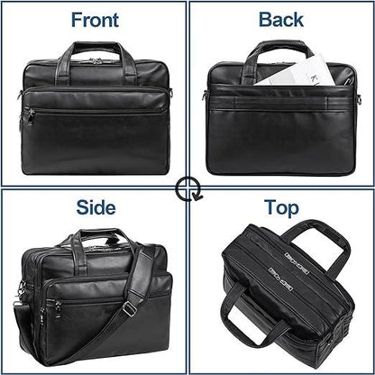 FR Fashion Co. 15" Mens Leather Laptop Messenger Bag