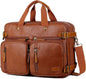 FR Fashion Co. 16" Men's Leather Hybrid Briefcase Backpack