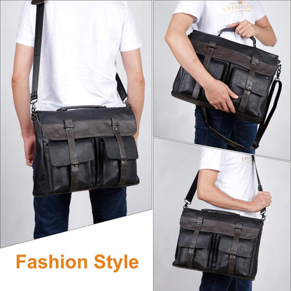 FR Fashion Co. 16" Men's Leather Messenger Bag