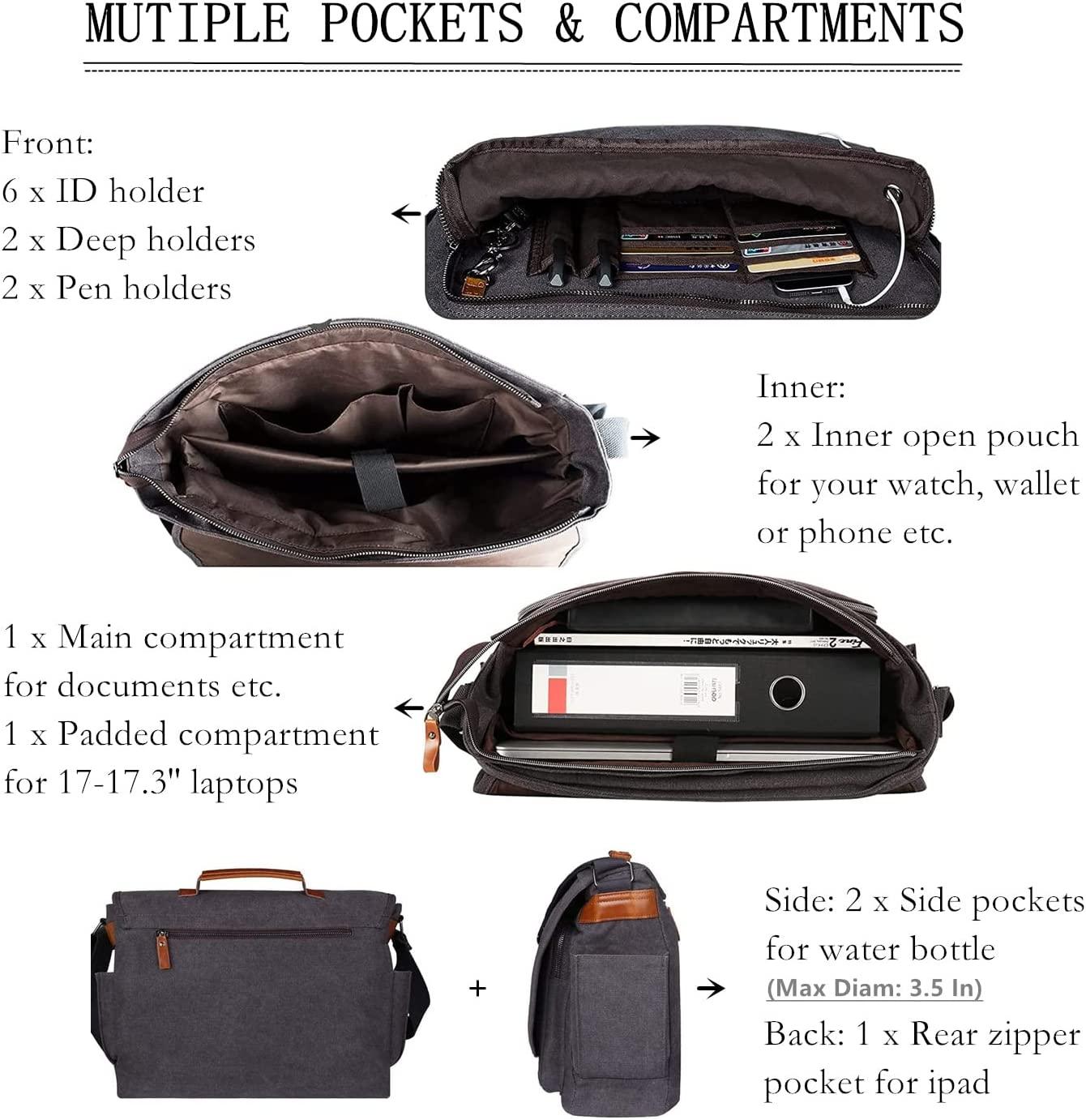 FR Fashion Co. 18.5" Canvas Laptop Messenger Bag