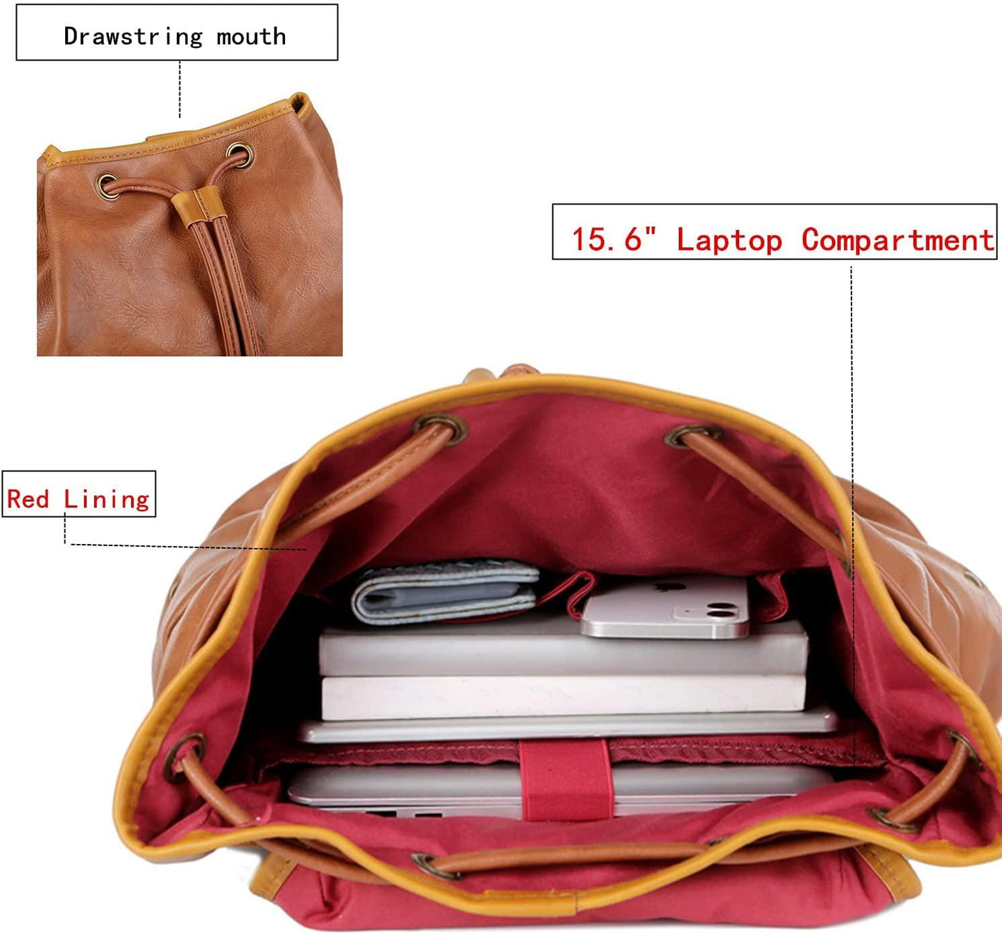 FR Fashion Co. 15.6″ Vegan Leather Laptop Backpack