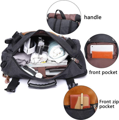 FR Fashion Co. 19" Men's Convertible Canvas Travel Backpack