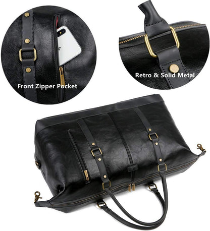 FR Fashion Co. 20" Leather Overnight Travel Duffel Bag