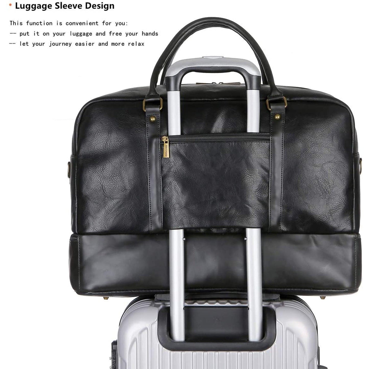 FR Fashion Co. 20" Men's Stylish Leather Duffle Bag