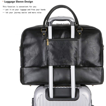 FR Fashion Co. 20" Men's Stylish Leather Duffle Bag