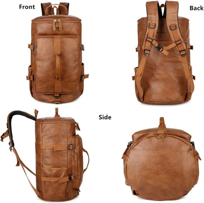 FR Fashion Co. 20" Men's Versatile Leather Duffel Bag