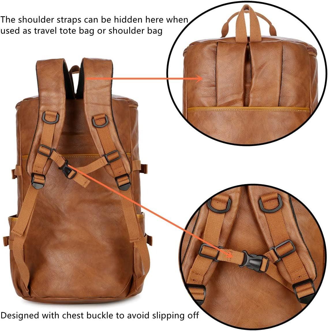 FR Fashion Co. 20" Men's Versatile Leather Duffel Bag