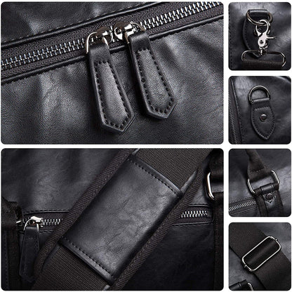 FR Fashion Co. 21" Men's Classic Leather Duffle Bag