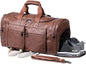 FR Fashion Co. 21" Men's Leather Large Carry-On Travel Duffel Bag