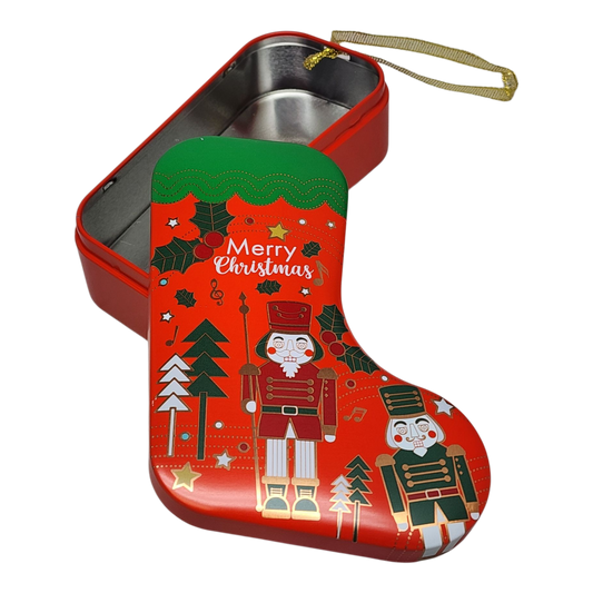 Christmas Stocking Cookie Tin Ornament - Merry Christmas