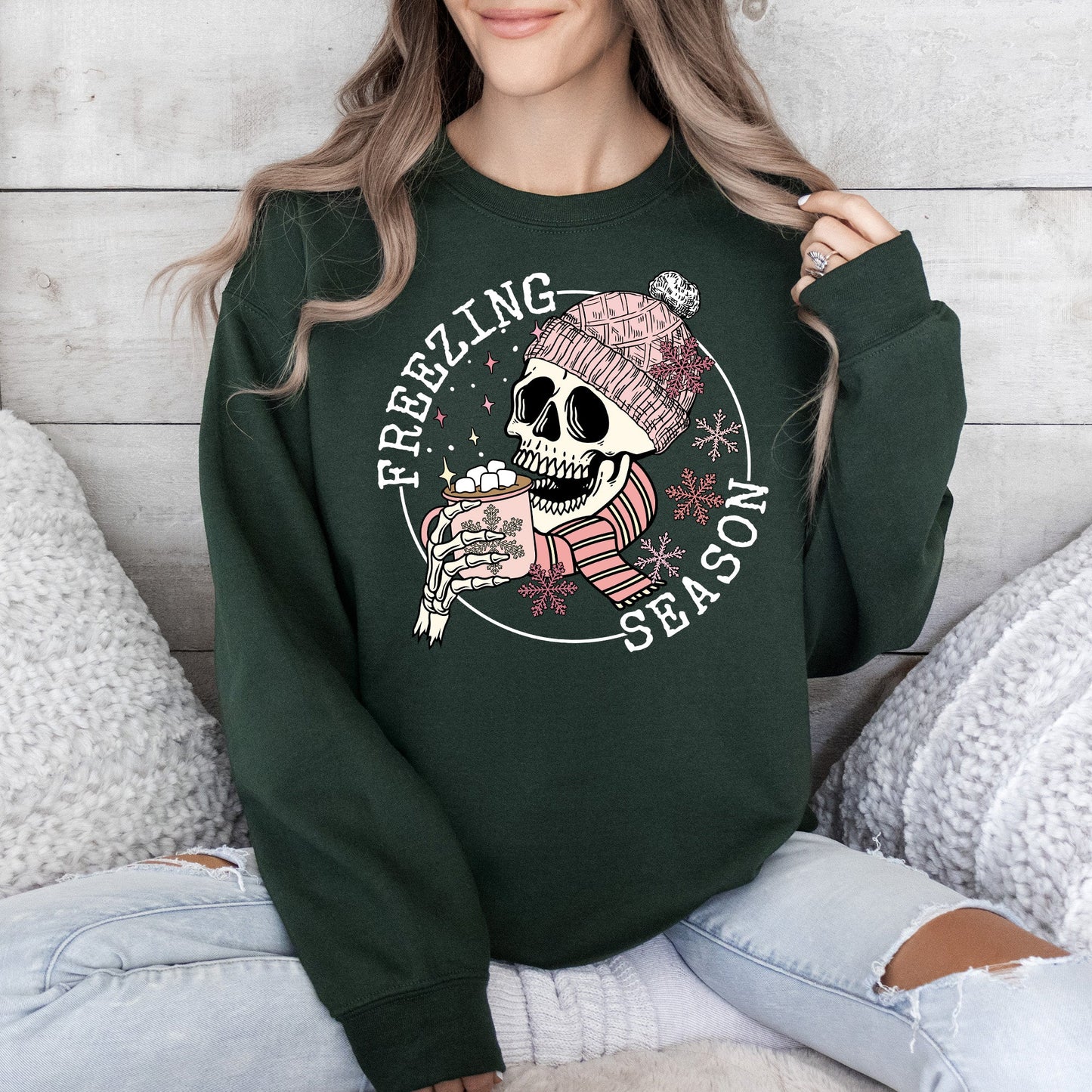 Freezing Season, Skeleton, Winter, Cold, Sweatshirt