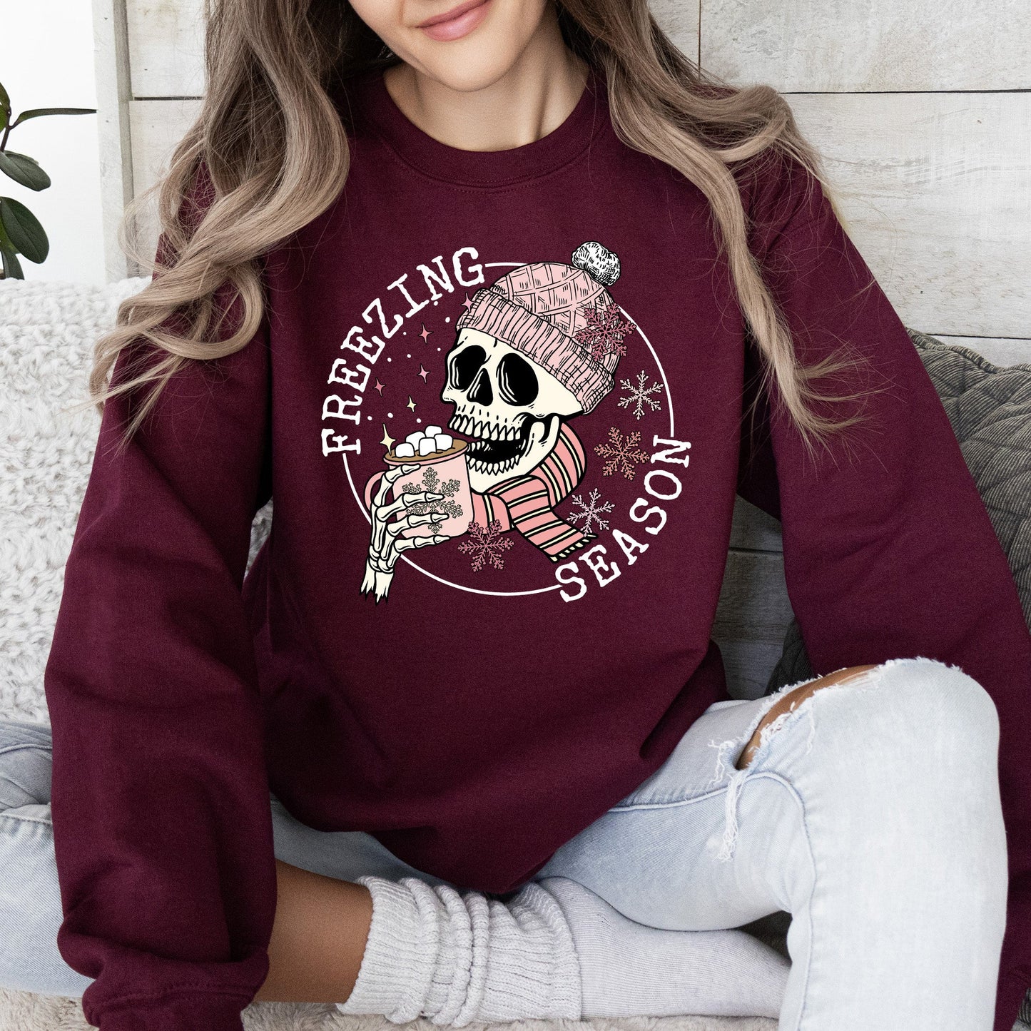 Freezing Season, Skeleton, Winter, Cold, Sweatshirt