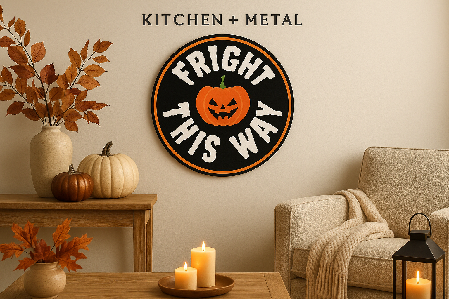 Fright This Way Halloween Sign Home Decor