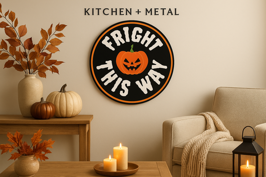 Fright This Way Halloween Sign Home Decor