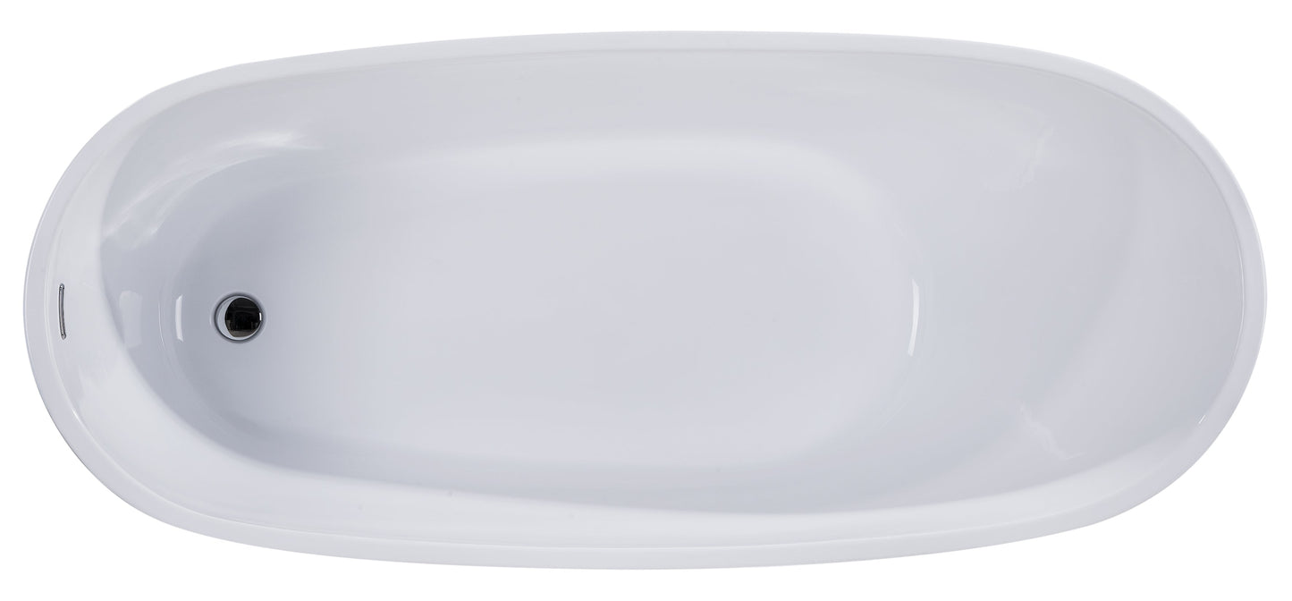 ALFI brand  AB8826 68 inch White Oval Acrylic Free Standing Soaking Bathtub