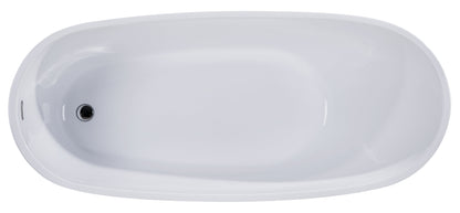 ALFI brand  AB8826 68 inch White Oval Acrylic Free Standing Soaking Bathtub