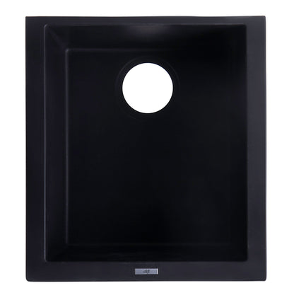 ALFI brand AB1720UM 17" Undermount Rectangular Granite Composite Kitchen Prep Sink