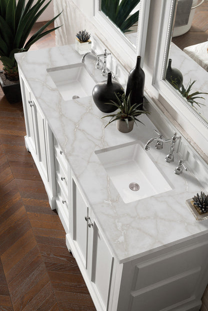 De Soto 72" Double Vanity Cabinet, Bright White