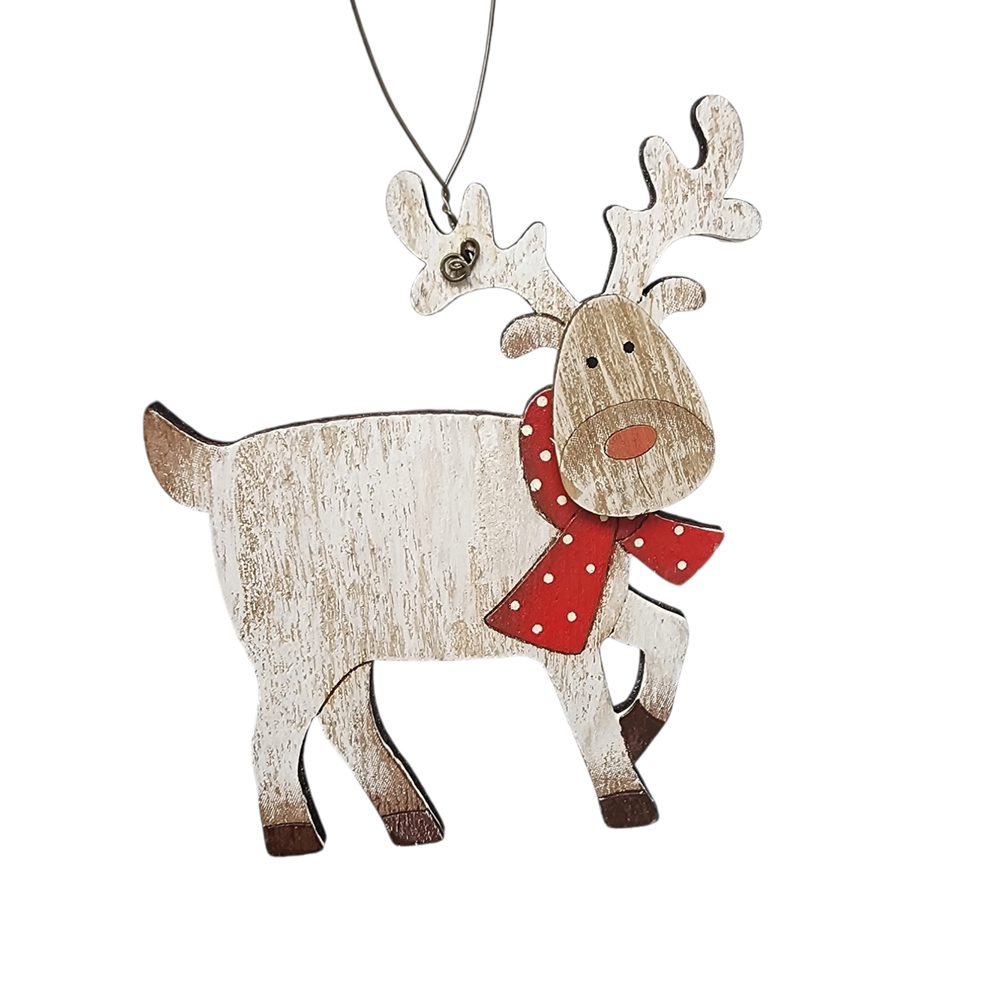 Rustic Wooden Reindeer Ornament -