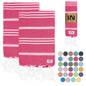 Istanbul Classic Turkish Hand Towel Set of 2 for Kitchen, Bath, Beach, Gym, and Yoga 17"x30"