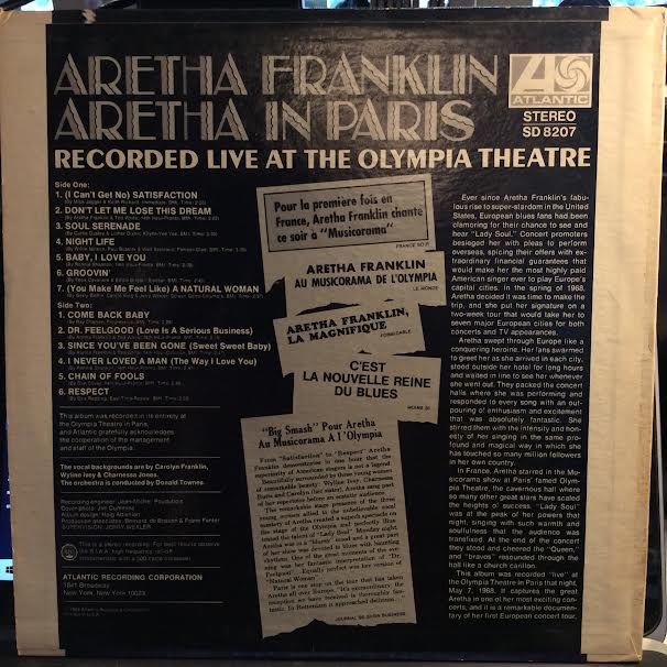 Aretha In Paris (VINYL) | Very Good Plus (VG+) Very Good Plus (VG+)