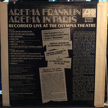 Aretha In Paris (VINYL) | Very Good Plus (VG+) Very Good Plus (VG+)