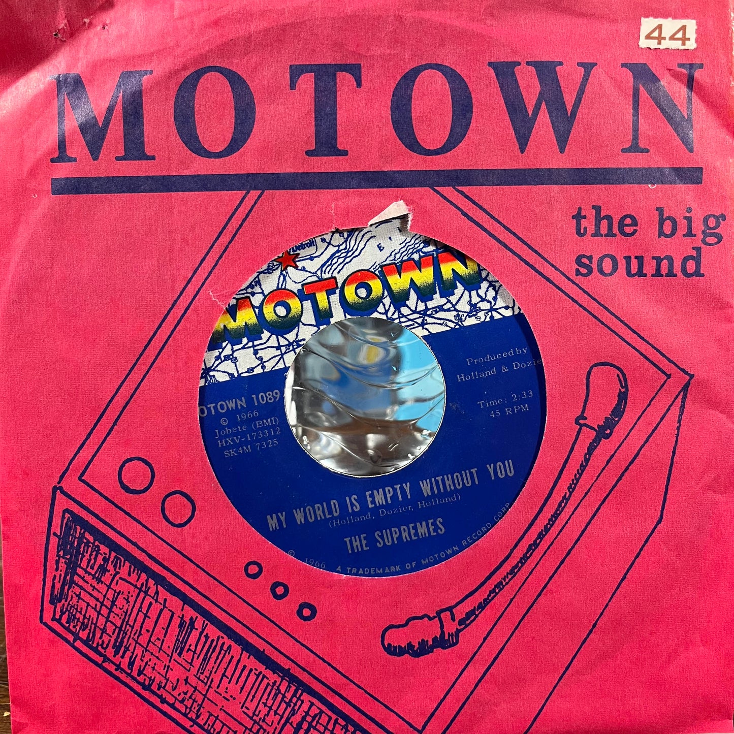 My World Is Empty Without You (7" VINYL) | Very Good Plus Plus (VG++) Very Good (VG)