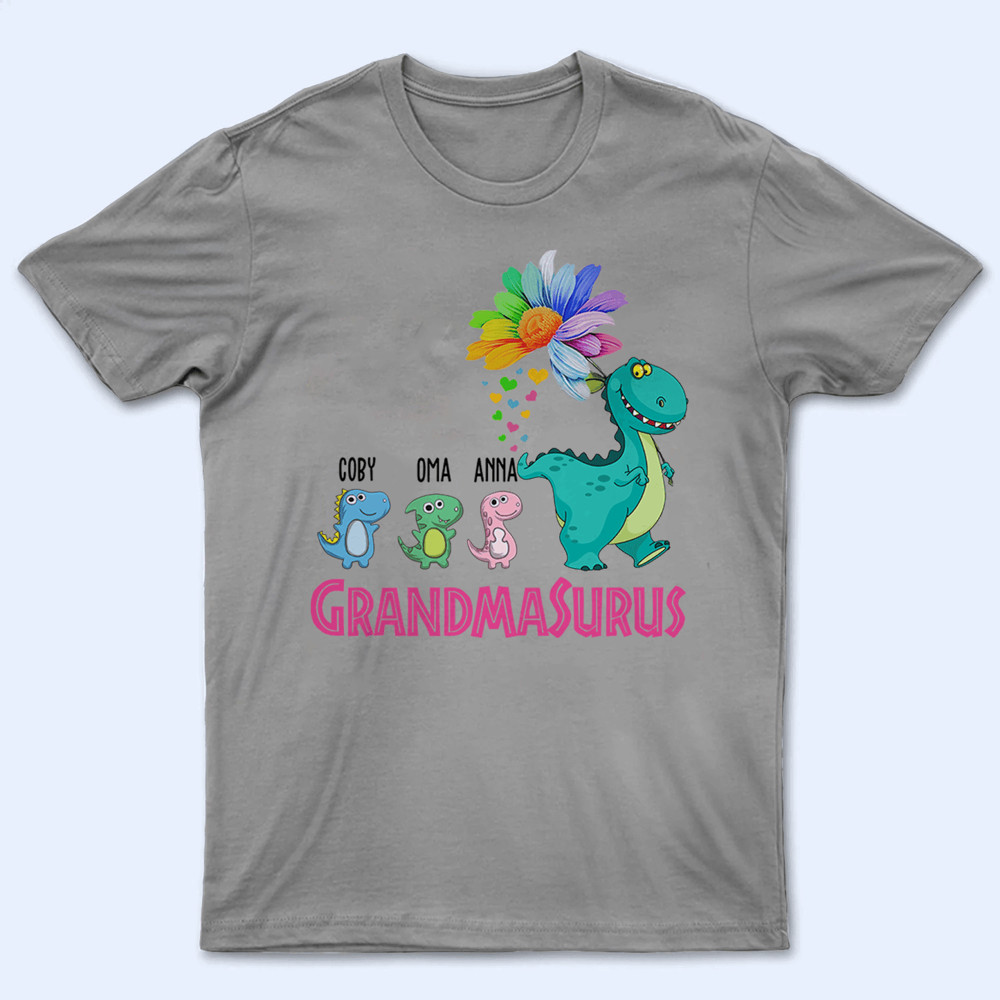 Funny Grandmasurus - Personalized Custom T Shirt - Birthday, Loving, Funny Gift for Grandma/Nana/Mimi, Mom, Wife, Grandparent