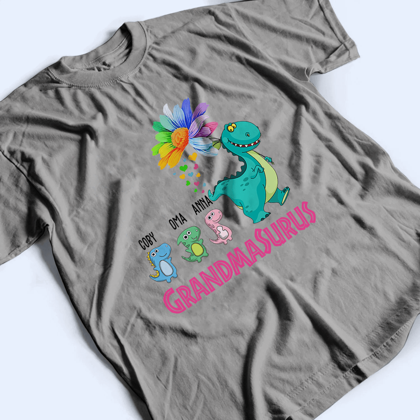 Funny Grandmasurus - Personalized Custom T Shirt - Birthday, Loving, Funny Gift for Grandma/Nana/Mimi, Mom, Wife, Grandparent
