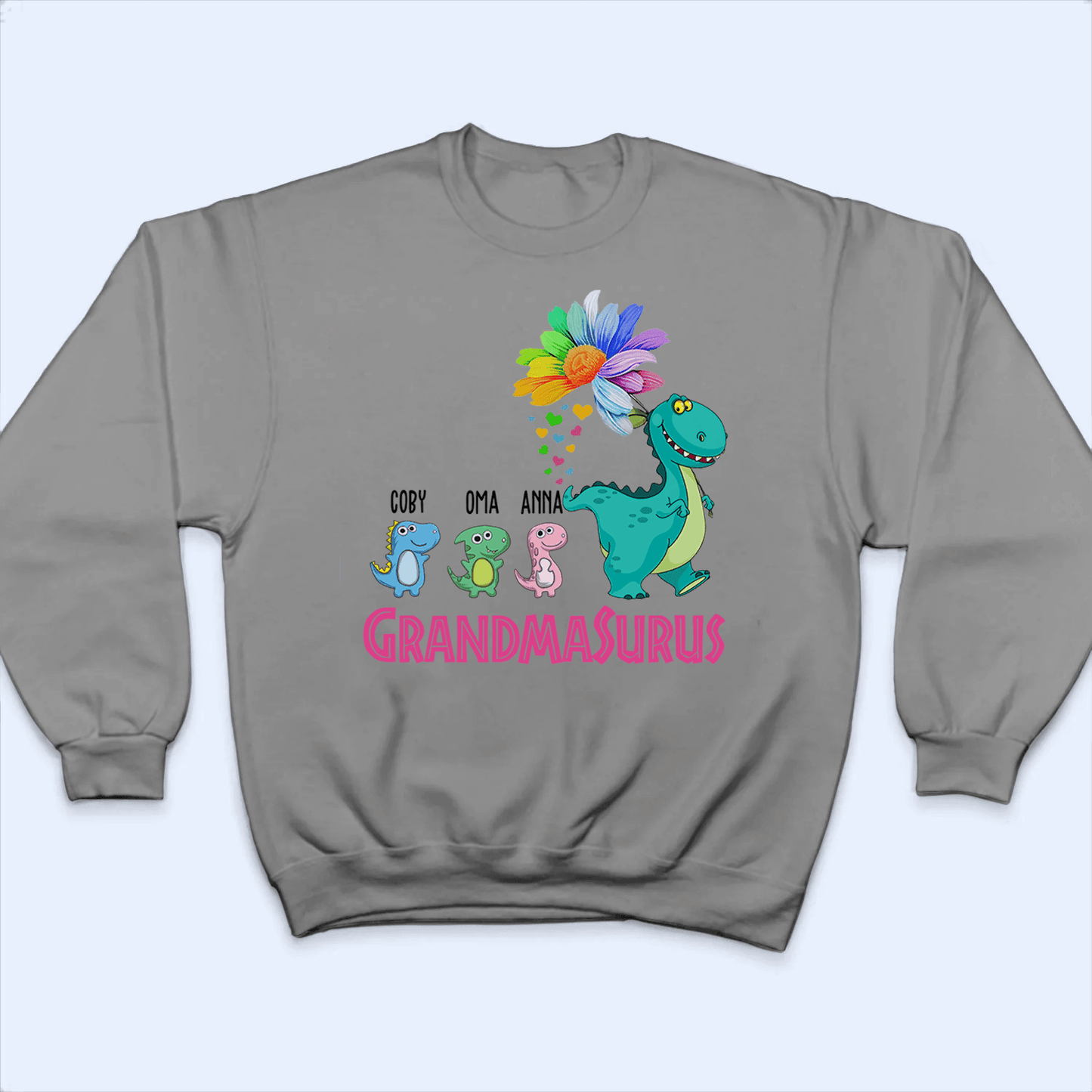 Funny Grandmasurus - Personalized Custom T Shirt - Birthday, Loving, Funny Gift for Grandma/Nana/Mimi, Mom, Wife, Grandparent