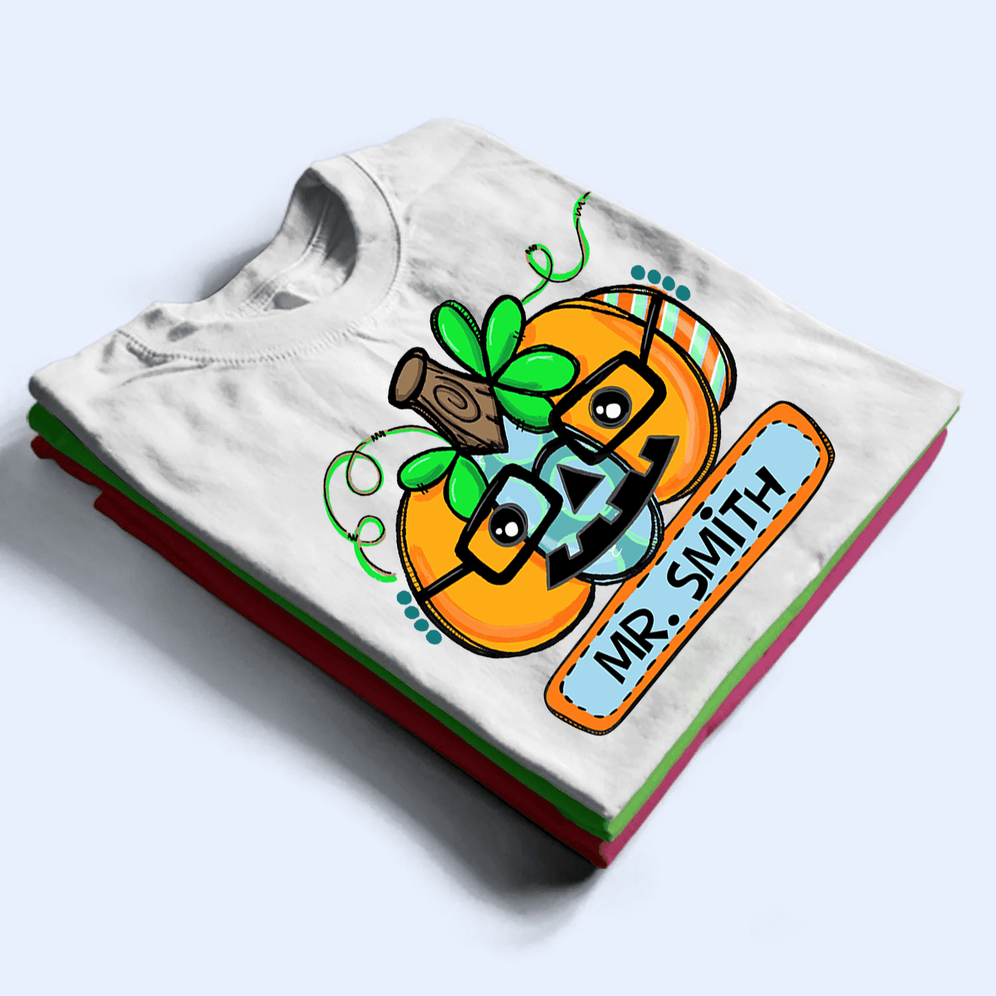 Funny Pumpkin Halloween With Name - Personalized Custom T Shirt - Birthday, Loving, Funny Gift for Teacher, Kindergarten, Preschool, Pre K, Paraprofessional