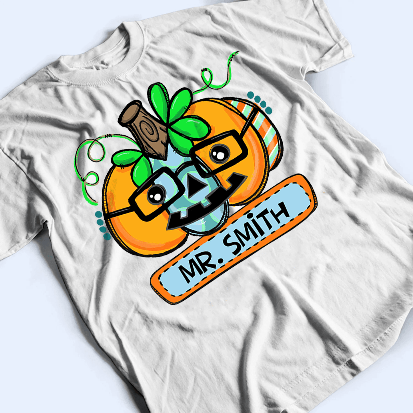 Funny Pumpkin Halloween With Name - Personalized Custom T Shirt - Birthday, Loving, Funny Gift for Teacher, Kindergarten, Preschool, Pre K, Paraprofessional