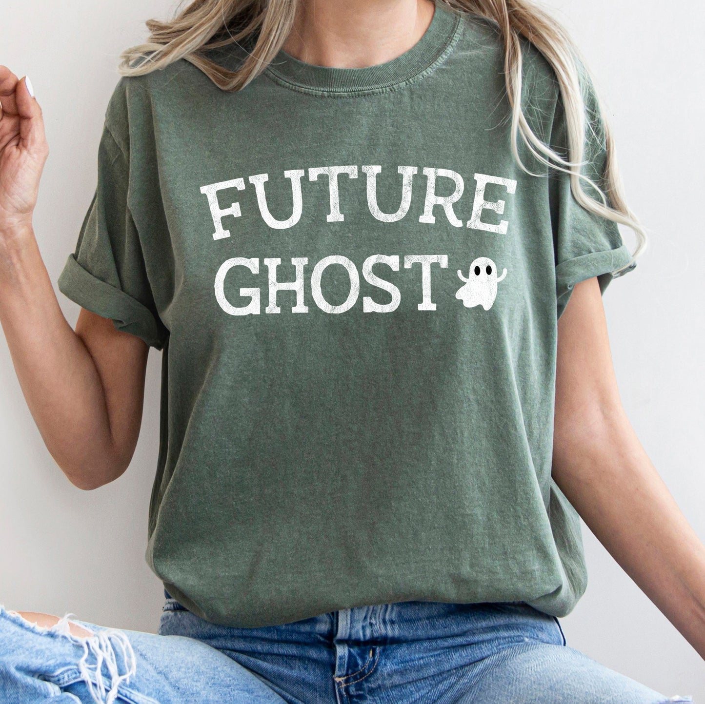 Future Ghost Retro Halloween Comfort Colors Tshirt