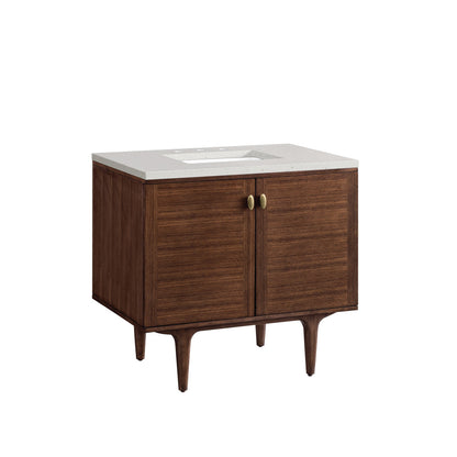 Amberly 36" Single Vanity Cabinet, Mid-Century Walnut