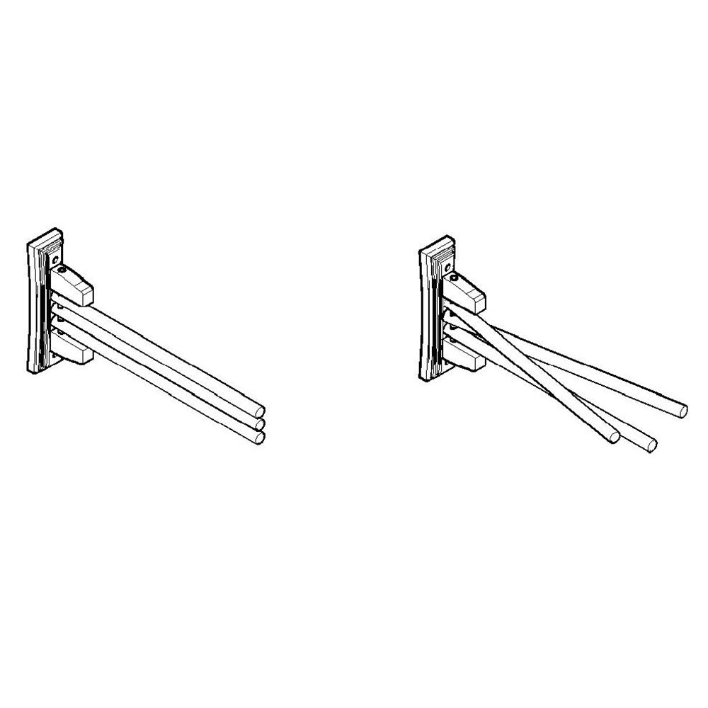 ALFI brand  AB5506 16" Triple Rack Wooden Towel Bar Bathroom Accessory