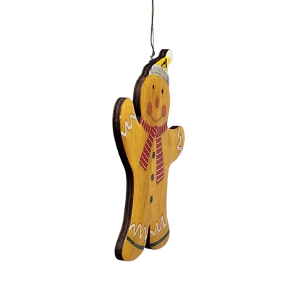 Gingerbread Man Ornament in Snow Hat