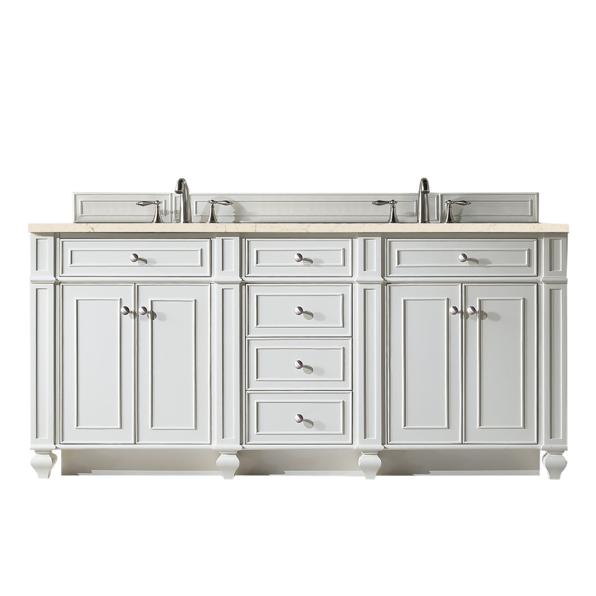 Bristol 72" Double Vanity Cabinet, Bright White