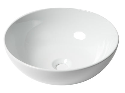 ALFI brand  ABC905 White 15" Round Vessel Bowl Above Mount Ceramic Sink
