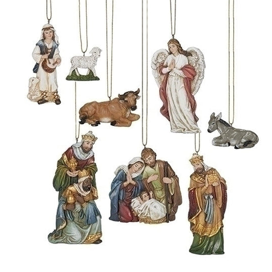 Hanging Ornament Nativity - 8 Piece Set