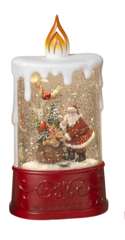 Christmas B/O Lighted Spinning Water Globe Candle