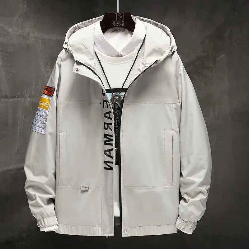Men's Hooded Jacket - Trendy Hong Kong Style